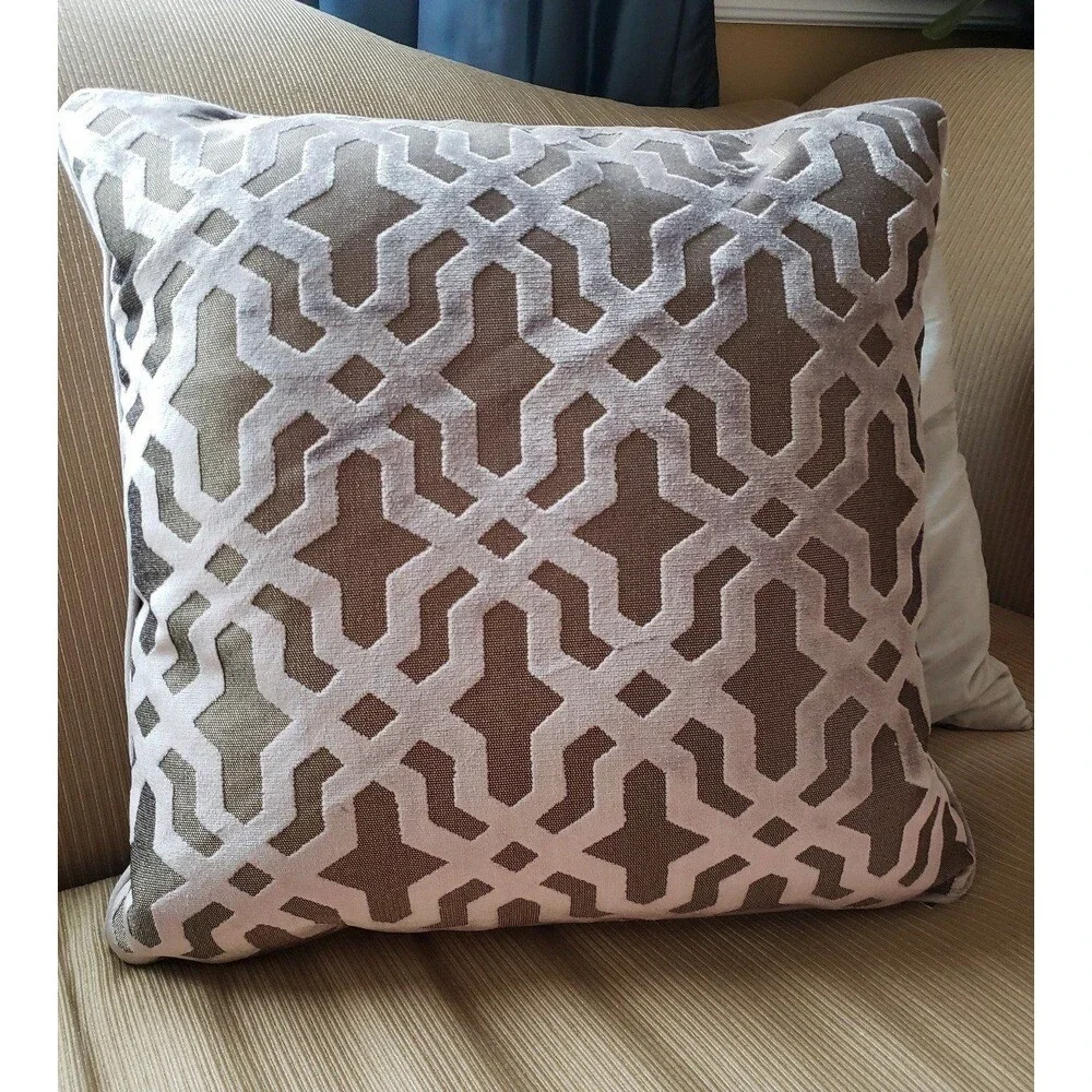 Burnt Out Geometric Square Throw Pillow
